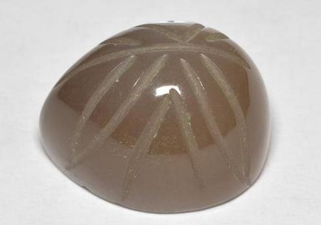 Medium Brown Moonstone Carved Leaf Gemstone - 2