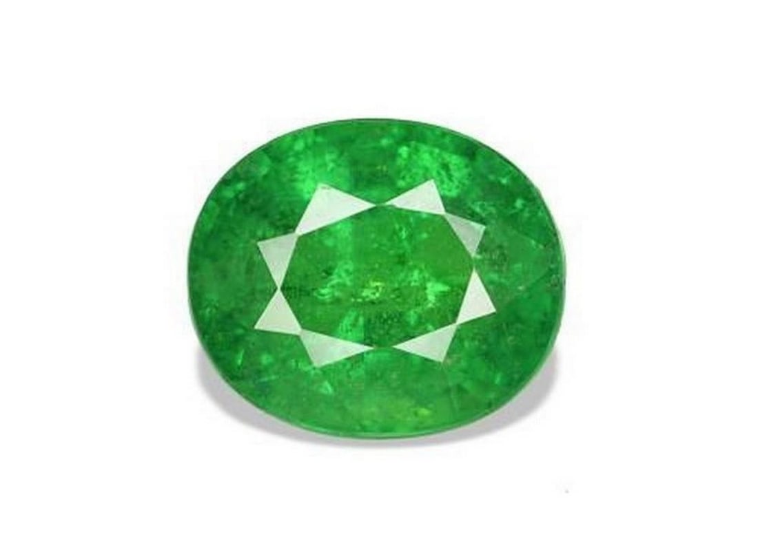 0.79 ct Natural Bright Green Tsavorite Garnet, Oval Facet, SI, Tanzania (1 of 2)