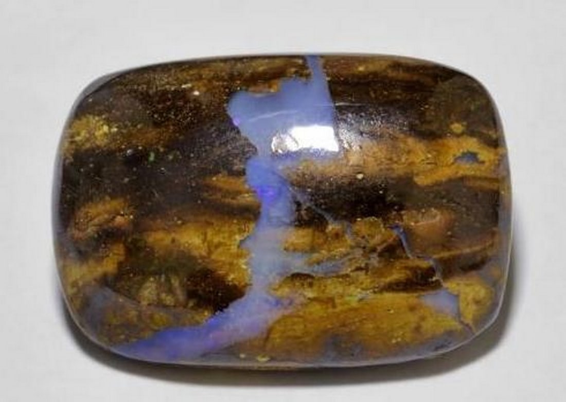 Earthsplit Flame Boulder Opal Cushion Cabochon (1 of 2)