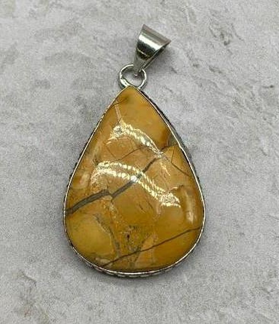Silver-Plated Maligano Jasper Ethnic Pendant (1 of 5)