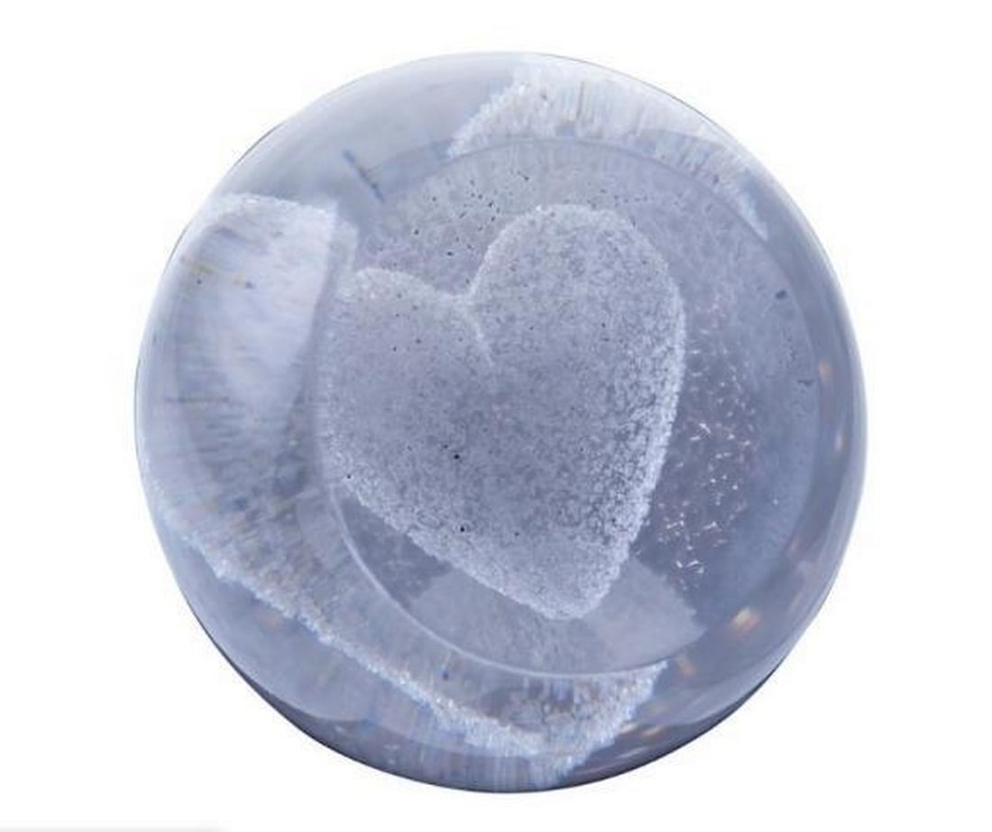 Eternal Love Crystal Paperweight: Eternal Love Crystal Paperweight. Made from meticulous hot glass sculpting this handmade crystal paperweight beautifully captures elegance and sentiment in a timeless design. It encases a