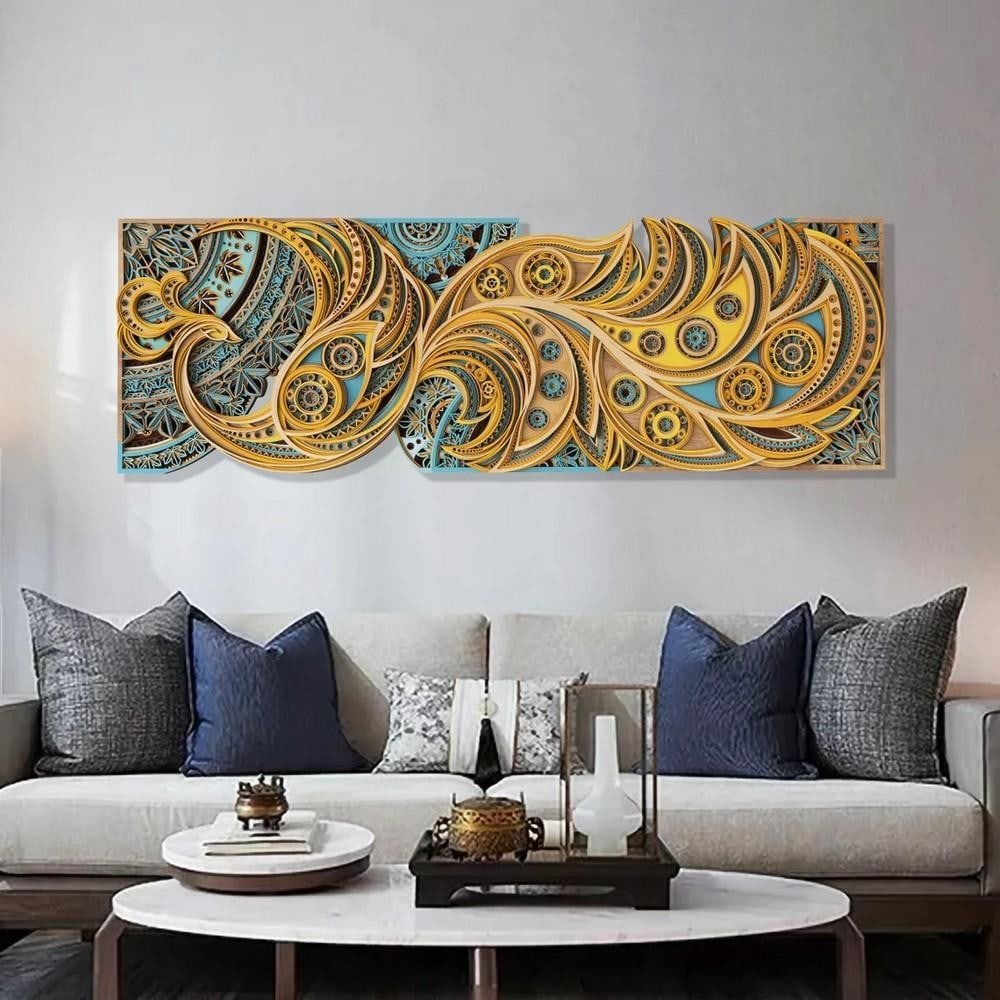 Phoenix & Sycamore 3D Layered Wood Wall Art: Phoenix & Sycamore 3D Layered Wood Wall Art This striking wooden wall art features the legendary phoenix rising among sycamore branches, symbolizing renewal and resilience. Crafted with precision