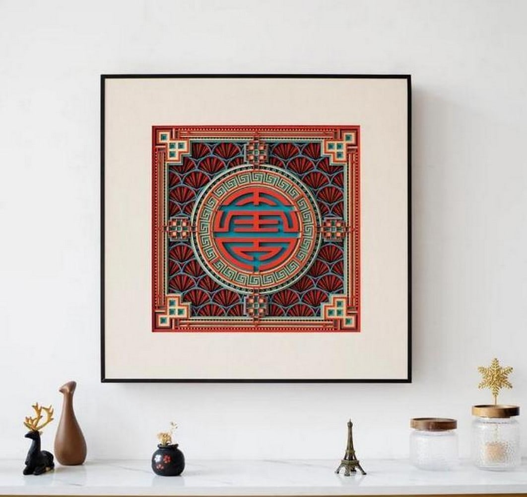 Longevity 3D Mandala Wooden Wall Art: Longevity 3D Mandala Wooden Wall Art Celebrate timeless wisdom and beauty with the Longevity 3D Mandala Wooden Wall Art. This multi-layered, laser-cut piece of art intricately showcases the symbol of