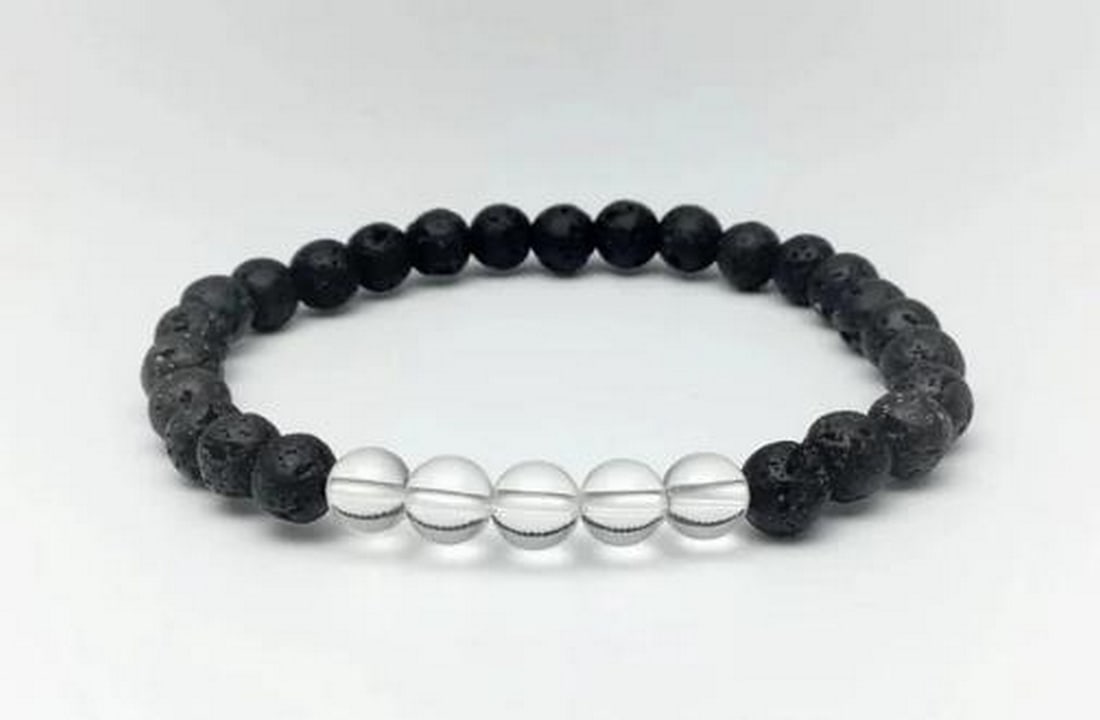 Harmony & Strength Bracelet- Clear Quartz And Lava Stone (1 of 2)