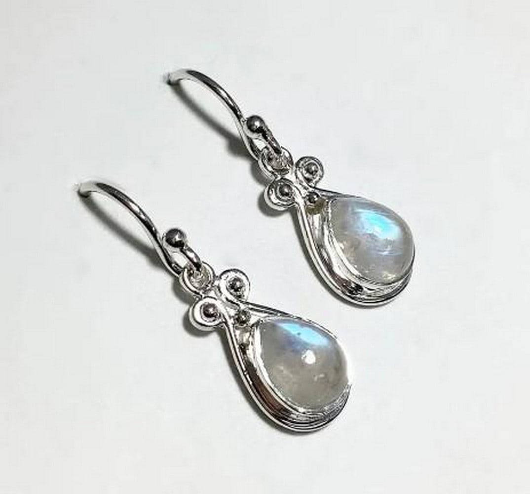 Rainbow Moonstone Drop Earrings - 2