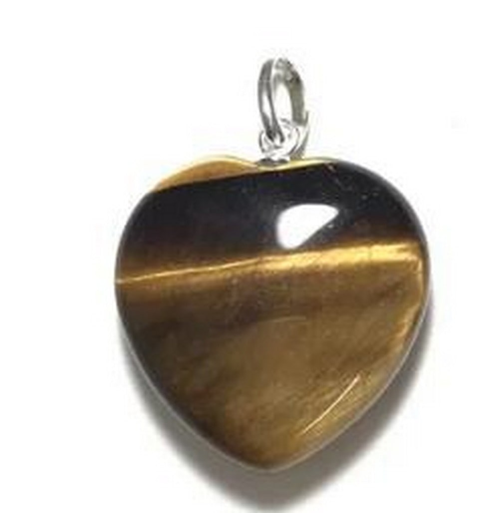 Gold Tiger Eye Heart Pendant With Sterling Silver: Gold Tiger Eye Heart Pendant With Sterling Silver This stunning pendant features a mesmerizing gold Tiger Eye stone, renowned for its warm golden hues. Set with a sleek sterling silver bail, this pie