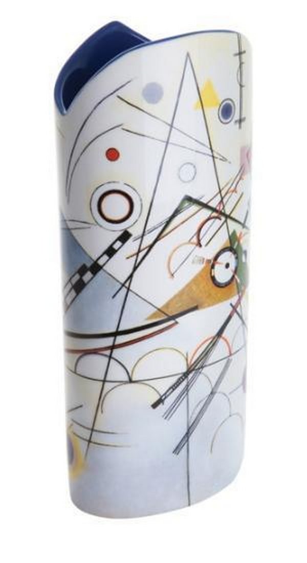 Kandinsky’s Abstract Symphony Ceramic Vase: Kandinsky’s Abstract Symphony Ceramic Vase Inspired by Wassily Kandinsky’s Composition VIII, this striking ceramic art vase brings the energy of abstract expressionism to life. Featuring a dynami