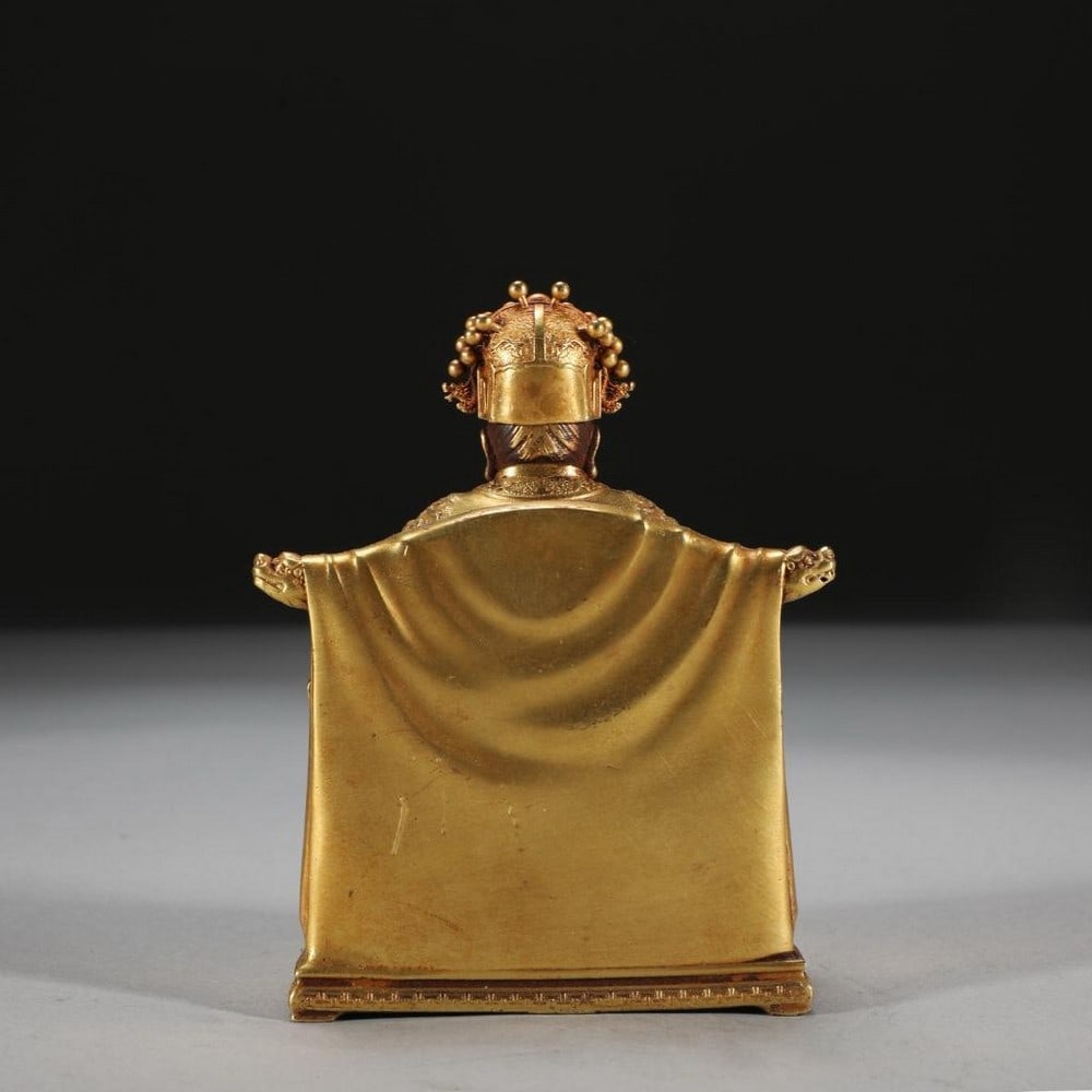 Bronze Dragon Master Sitting Statue - 3