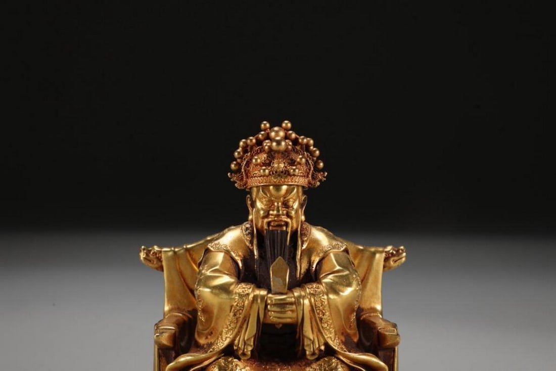 Bronze Dragon Master Sitting Statue - 4