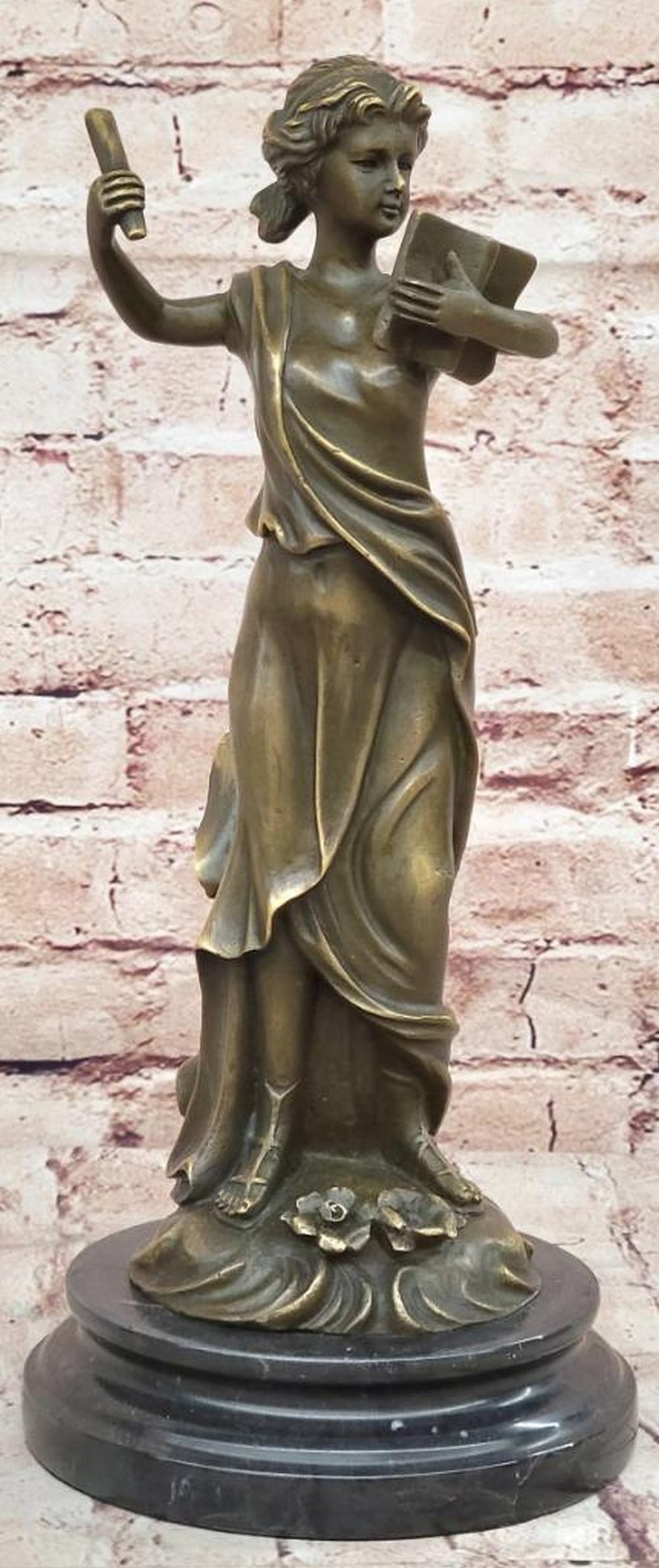 Original Bronze Statue of Greek Goddess Athena - 14" x 6" (1 of 6)