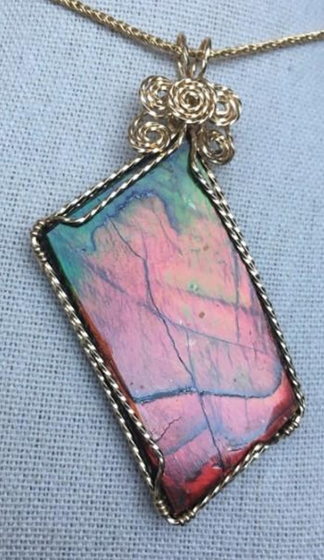 Eternal Ember Ammolite Pendant - 2