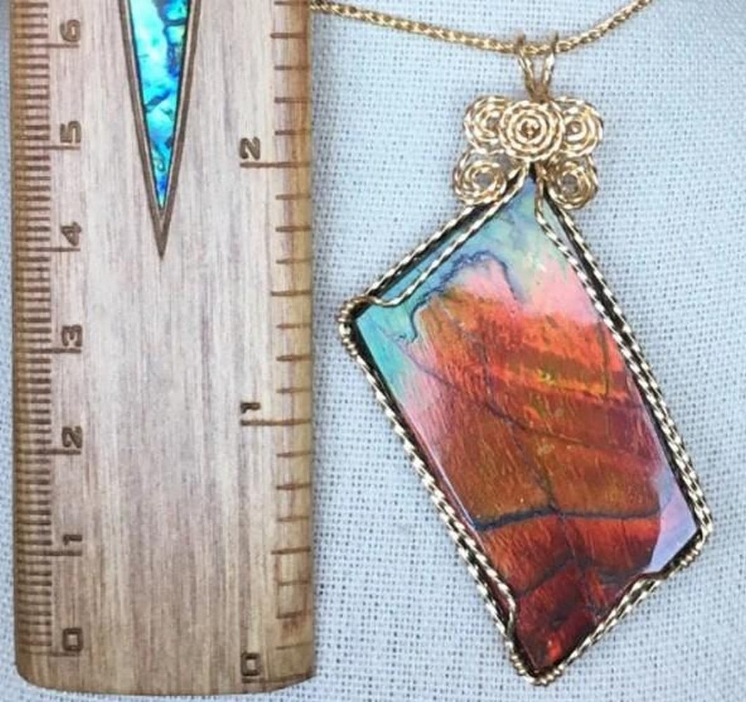 Eternal Ember Ammolite Pendant - 3