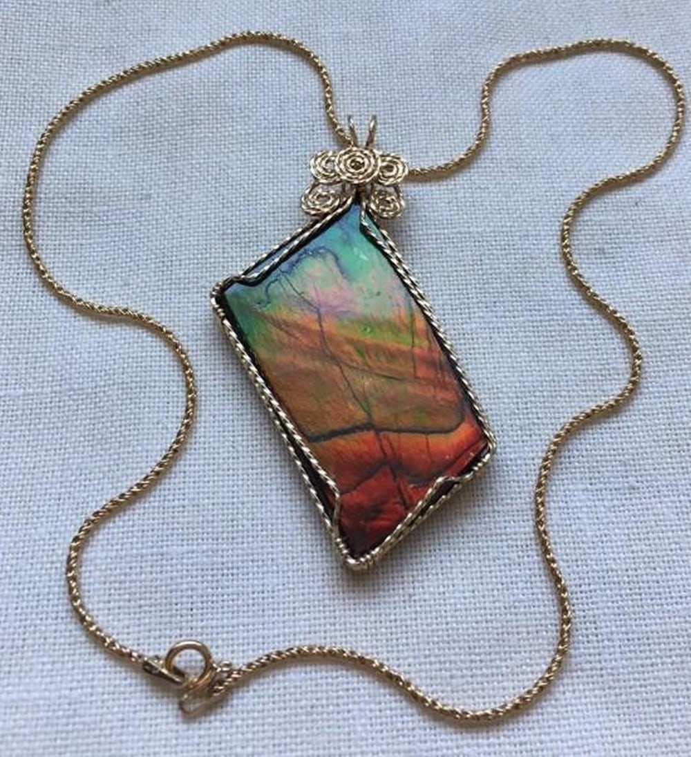 Eternal Ember Ammolite Pendant - 5