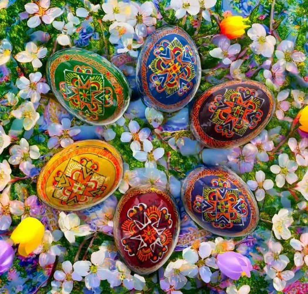 Rustic Charm Folk Egg Set - 2