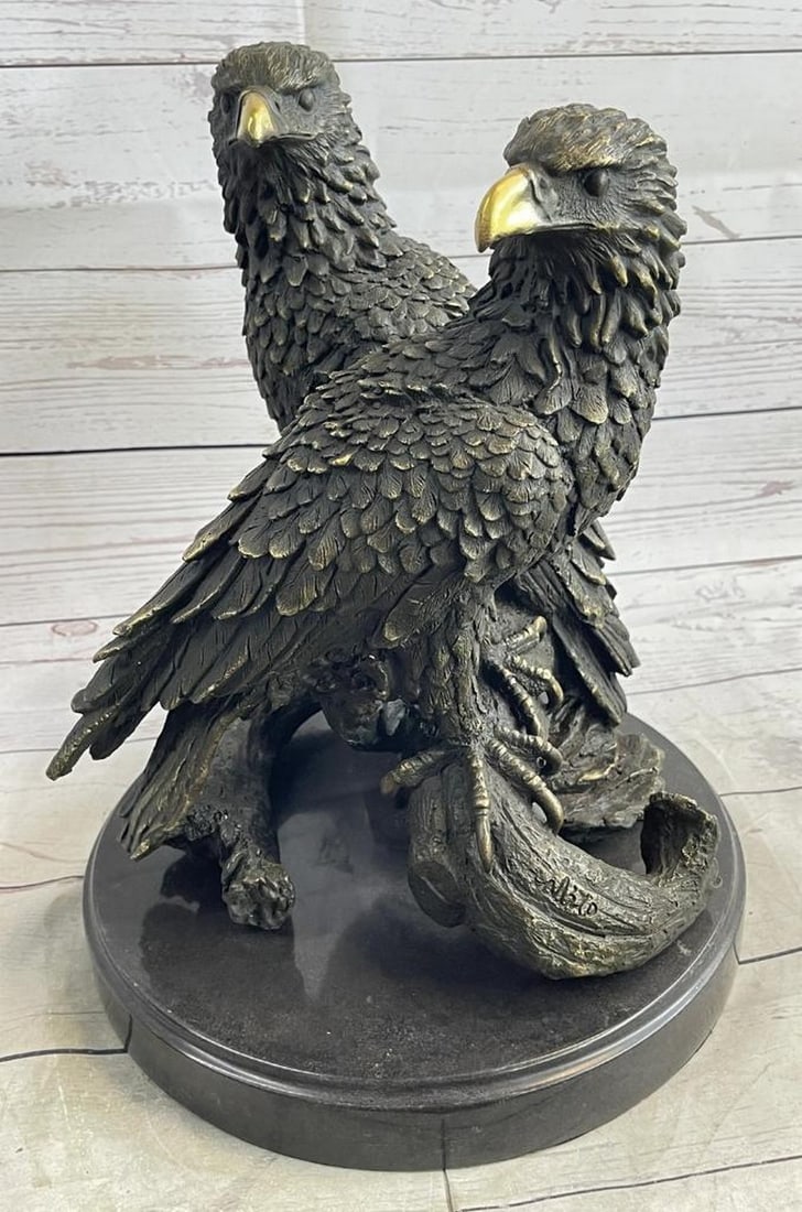 Flight of Freedom Original Bronze American Bald Eagle Sculpture Signed by Milo - 13.5" x 10.5" (1 of 6)