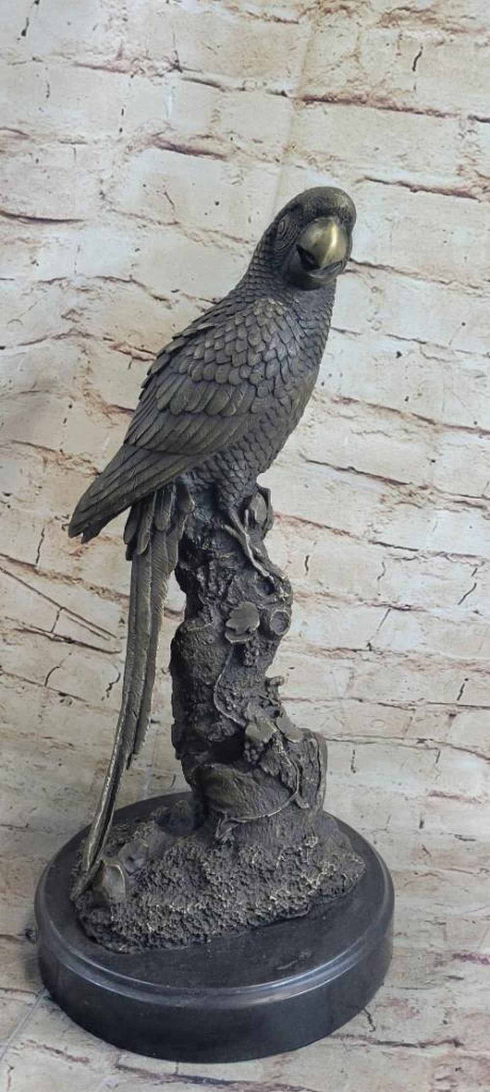 Bronze Brazilian Parrot Sculpture by Aldo Vitaleh - 17.5" x 8" (1 of 7)
