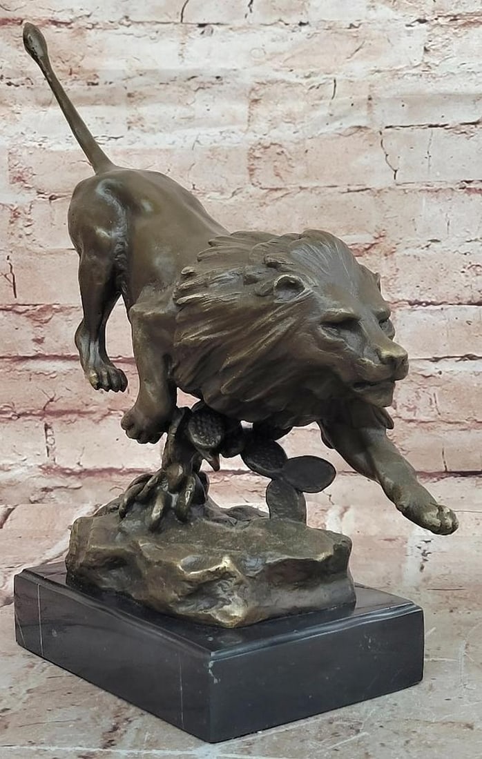 Running Lion Bronze Statue – 13" x 16" - 2