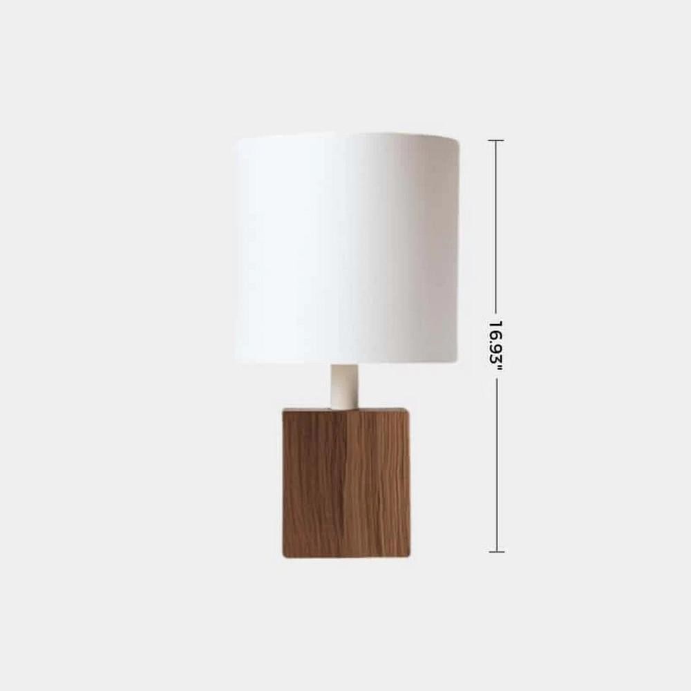 Contemporary Solid Wood Block Table Lamp - 2