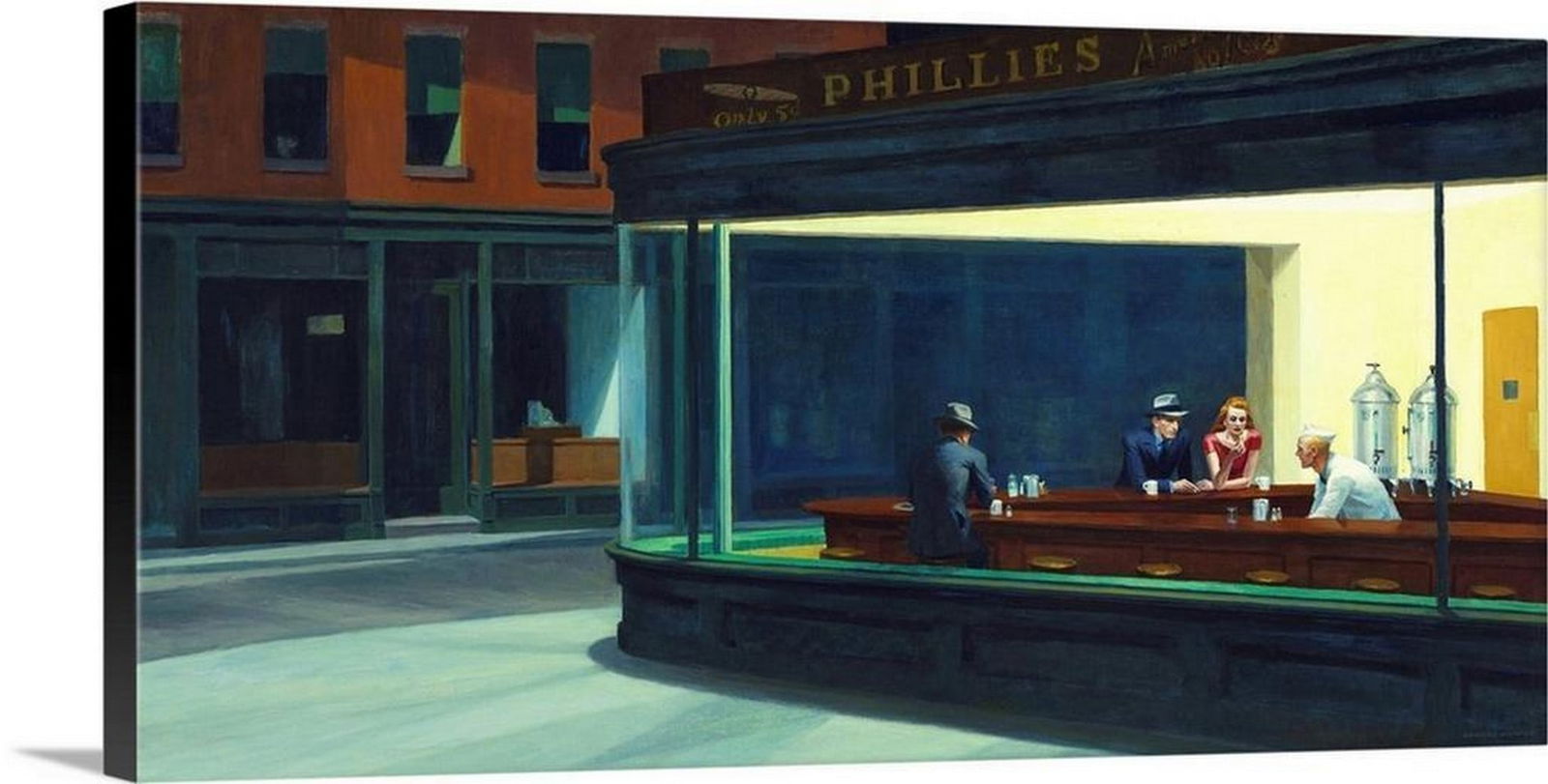 Nighthawks, 1942 Canvas Reproduction – 30" × 15" (1 of 2)
