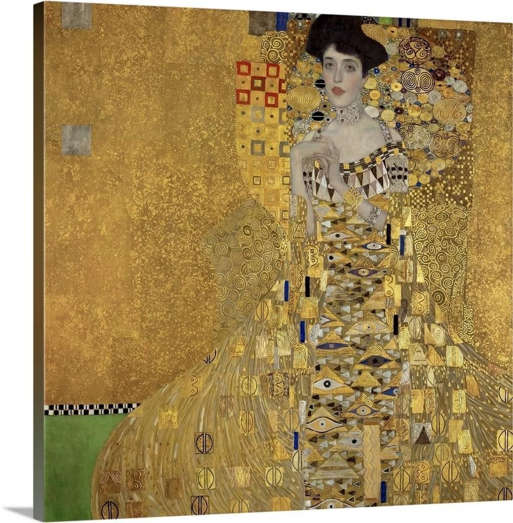 Gustav Klimt Canvas Reproduction – Portrait of Adele Bloch-Bauer I, 1907 - 20" × 20": Gustav Klimt Canvas Reproduction – Portrait of Adele Bloch-Bauer I, 1907 - 20" × 20" This canvas reproduction showcases Klimt’s iconic 1907 portrait of Adele Bloch-Bauer I, featuring his