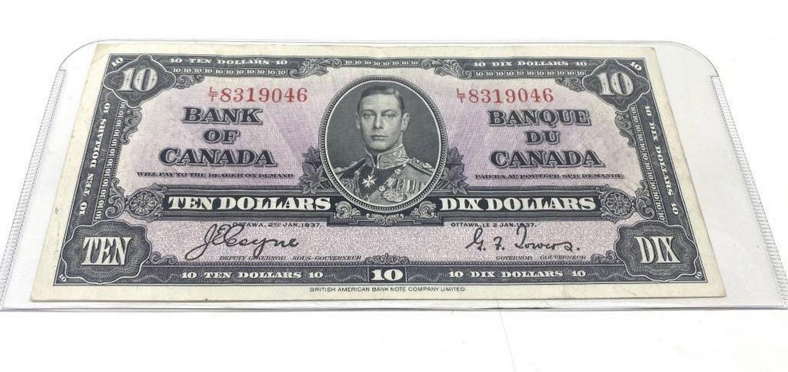 1937 Bank Of Canada $10 Bank Note - L/T 8319046 - Coyne & Towers: 1937 Bank Of Canada $10 Bank Note - L/T 8319046 - Coyne & Towers. Please View Photos For Further Details.