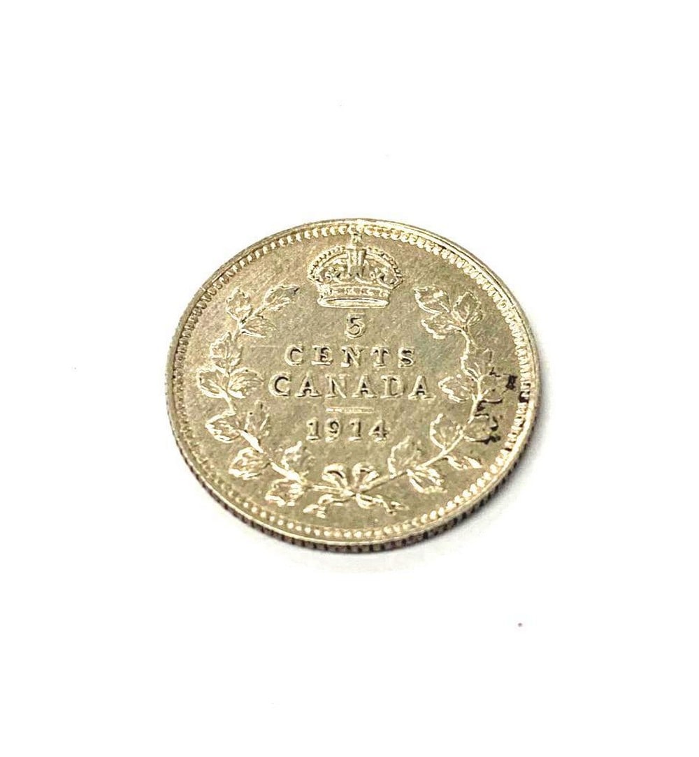 1914 Canadian Grade EF 5 Cent Coin (1 of 2)