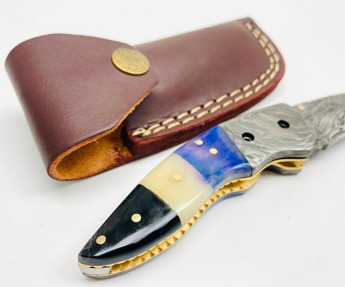 Tranquilities Folding Damascus Knife - 3