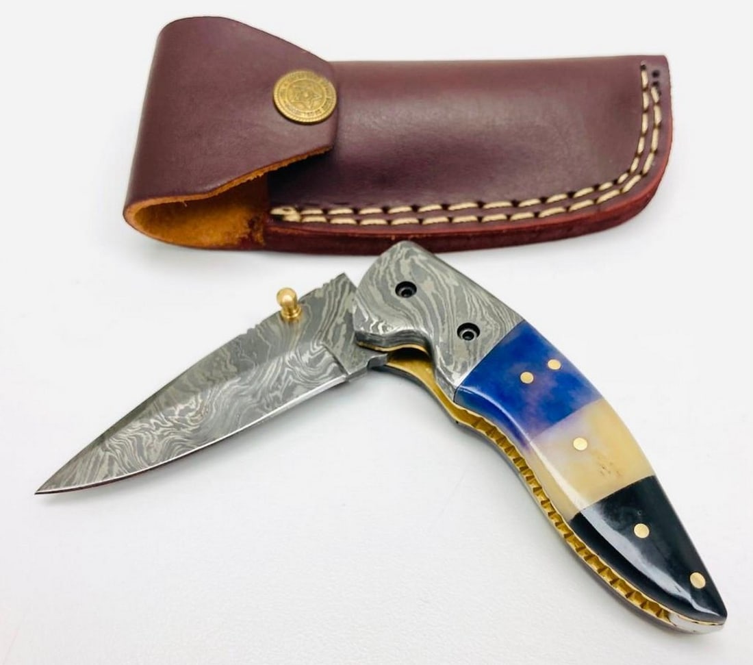 Tranquilities Folding Damascus Knife - 4