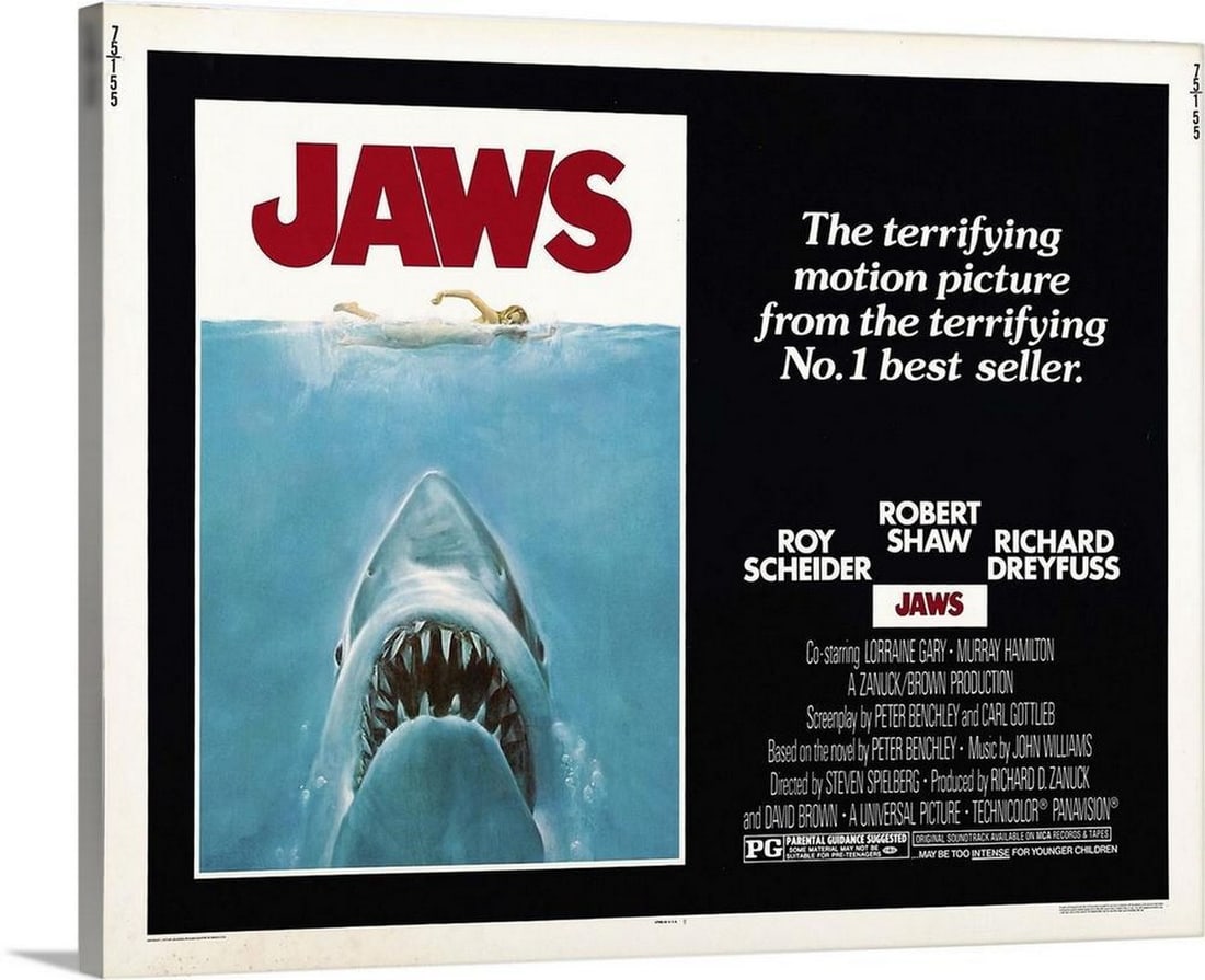 Jaws, 1975 Canvas Reproduction (1 of 1)