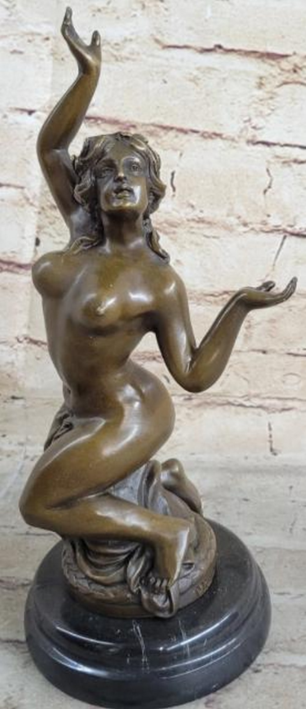 Mythical Nymph Bronze Sculpture: Mythical Nymph Bronze Sculpture A Stunning Nymph Creation With Exquisite Detail Cast By The Traditional Lost Wax Or Hot Cast Method This Is Not To Be Confused With Cheap Imitations. This