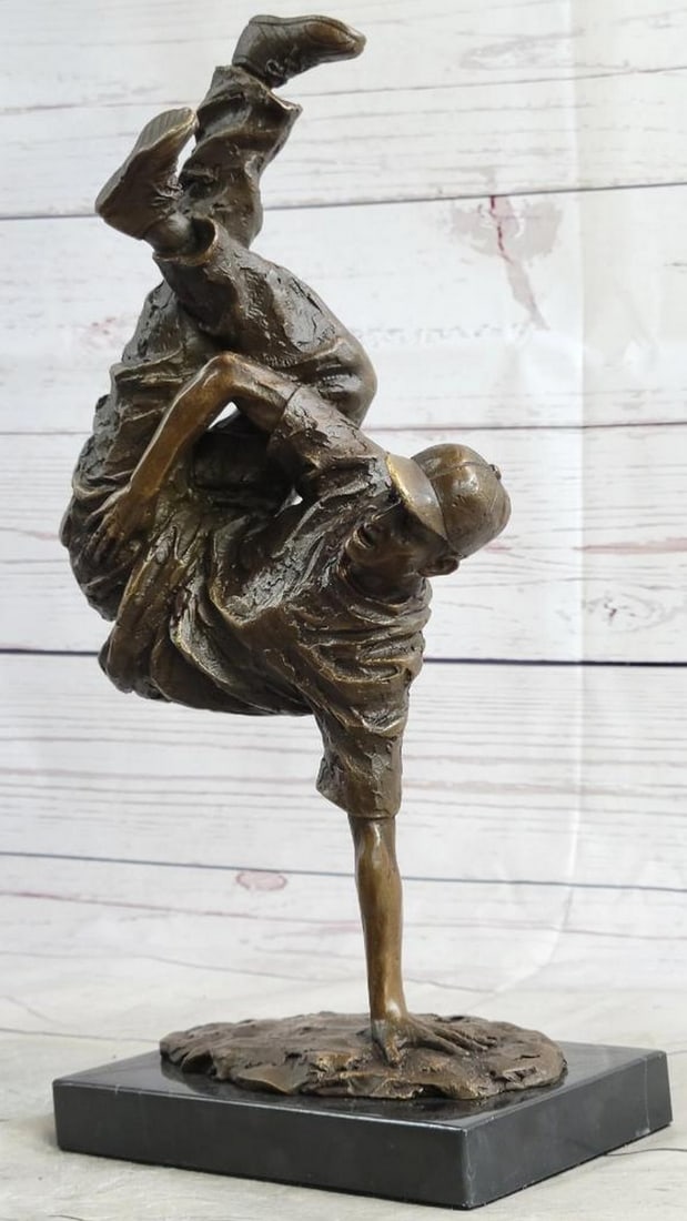 Signed Original Elegant Showgirl Dancer Bronze Sculpture - 12" x 6" - Signed By Milo: Signed Original Elegant Showgirl Dancer Bronze Sculpture - 12" x 6" - Signed By Milo The abstract art figure is dancing in a very elegant and graceful fashion. A fine piece for a dance studio