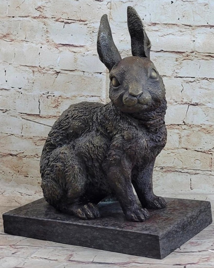 Bunny Rabbit Bronze Sculpture: Bunny Rabbit Bronze Sculpture Elevate your decor with the irresistible charm of this adorable bronze sculpture. Meet the enchanting little rabbit, whose captivating gaze and endearing expression will