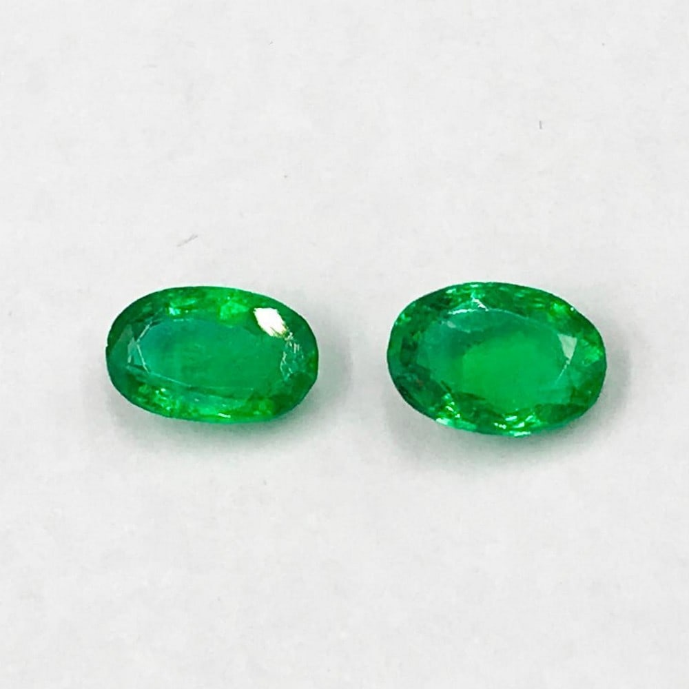 Two Oval Shaped Emeralds: Oval Shaped Emerald For many, emerald is considered to be the symbol of rebirth. It is also believed to represent good fortune, youth, balance, growth, peace, and foresight Size- 6x4 mm, Size-