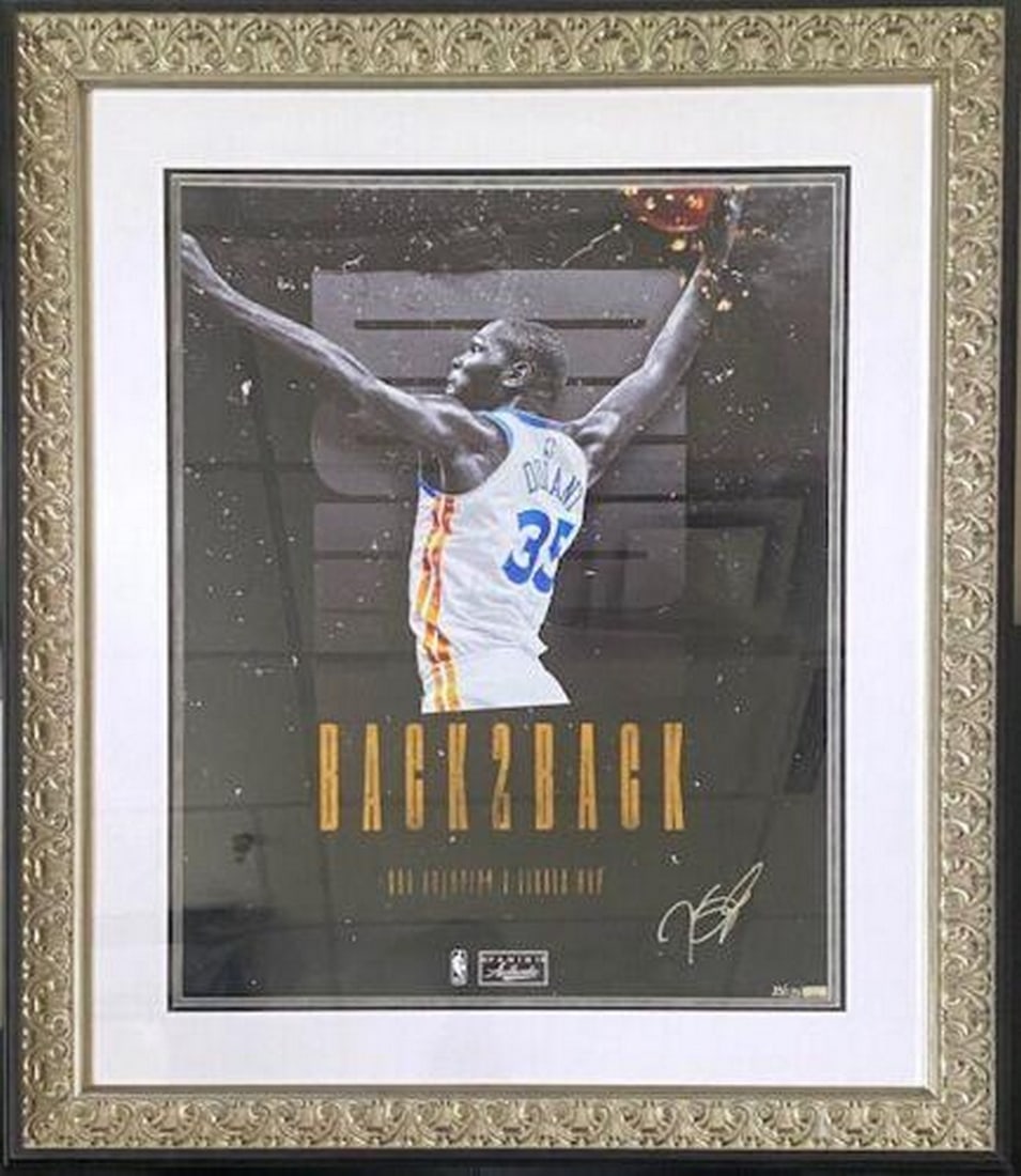 Authentic Panini Kevin Durant "Back 2 Back" Custom Framed LE Autograph *35/135*: Authentic Panini Kevin Durant "Back 2 Back" Custom Framed LE Autograph *35/135* Custom designed 35 1/4" Inches x 41 1/4" Inches Kevin Durant Limited Edition "Back To Back" A