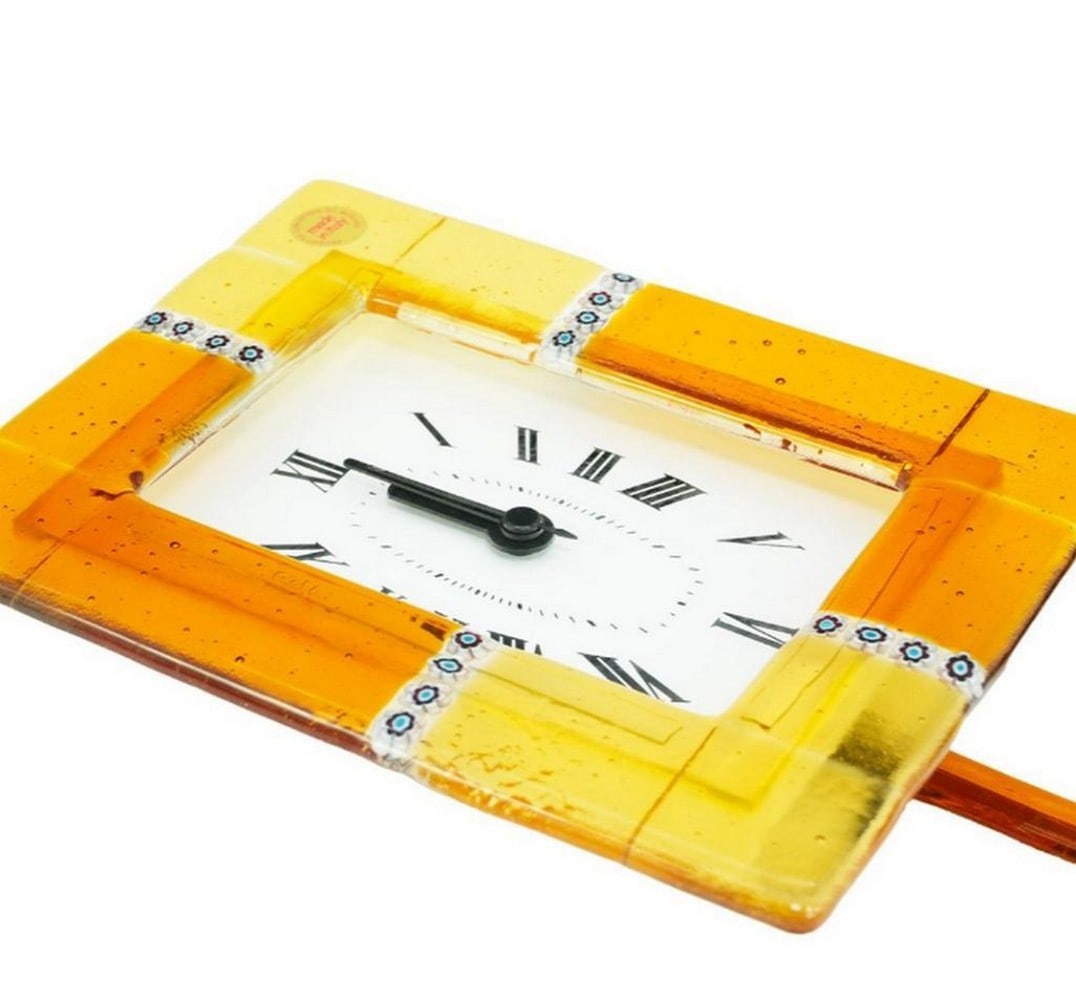 Pendulum Wall Clock – Murrina Orange Yellow - 3