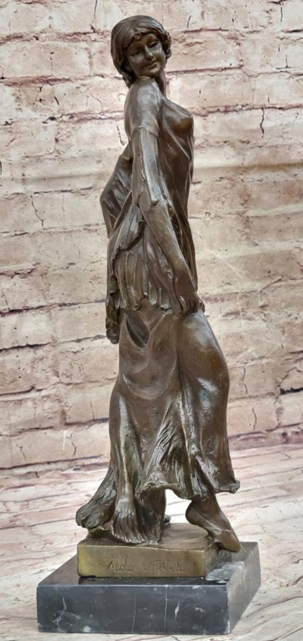 Timeless Fashionista Bronze Sculpture Inspired by Aldo Vitaleh - 15.5" x 5": Timeless Fashionista Bronze Sculpture Inspired by Aldo Vitaleh - 15.5" x 5" This exquisite bronze sculpture captures the timeless elegance of a classic working woman and fashion maven. Dresse