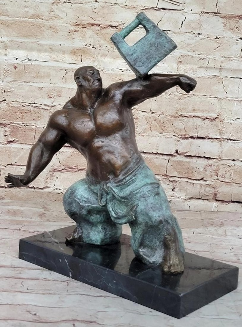 Harmony of Tai Chi Original Bronze Sculpture by Signed Miguel Lopez or Milo - 14.5" x 11": Harmony of Tai Chi Original Bronze Sculpture by Signed Miguel Lopez or Milo - 14.5" x 11" Embrace the ancient art of Tai Chi with our precision-crafted bronze sculpture, a testament to the ha