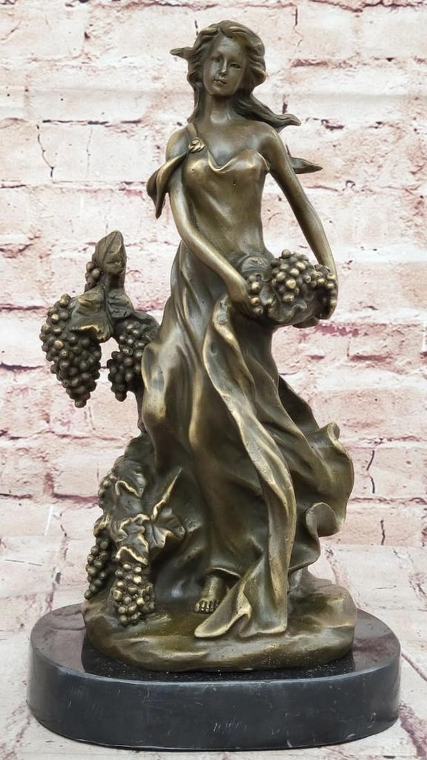 Bronze Sculpture of Meditrina, Roman Goddess of Health and Wine by Milo - 12" x 7": Bronze Sculpture of Meditrina, Roman Goddess of Health and Wine by Milo - 12" x 7" This stunning bronze sculpture by Milo depicts Meditrina, the Roman goddess of health, longevity, and wine, i