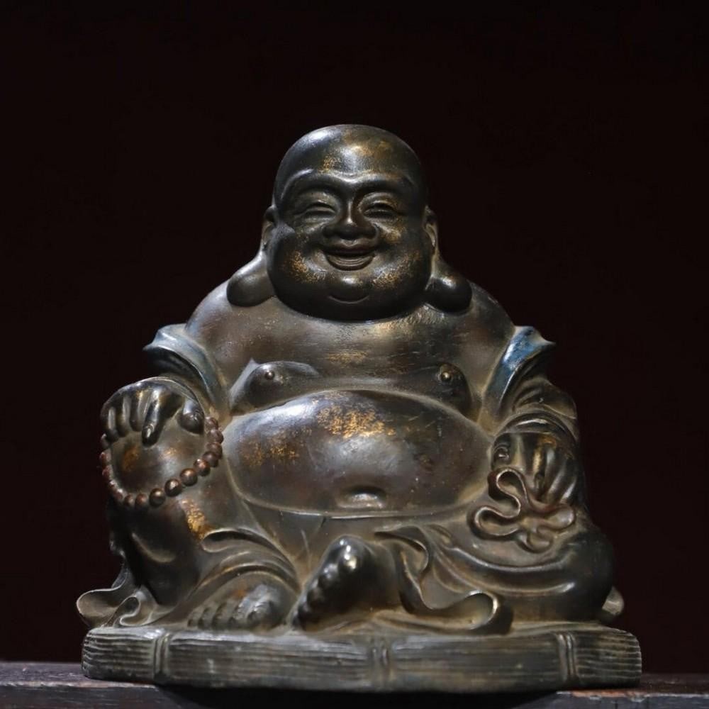 Gilded Copper Maitreya Buddha Statue (1 of 7)