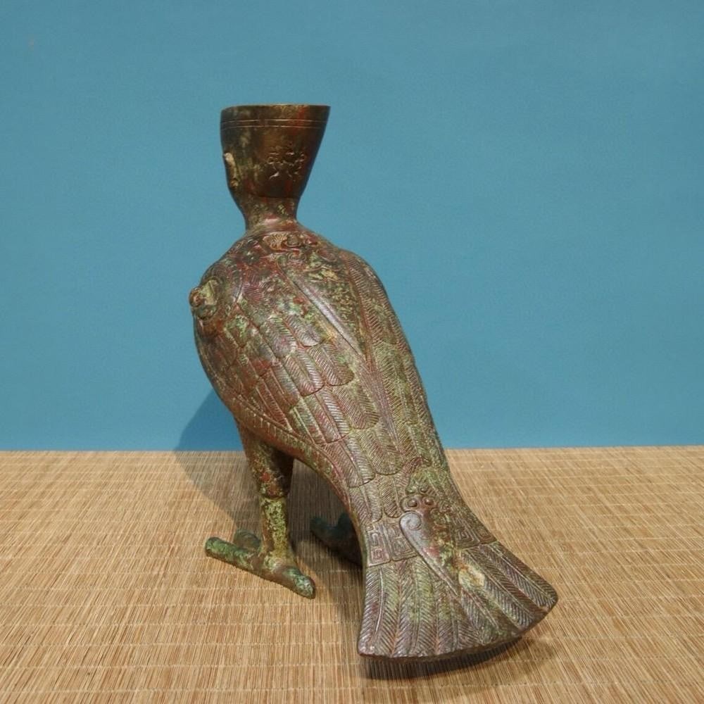 Bronze Human-Face Bird Statue - 7