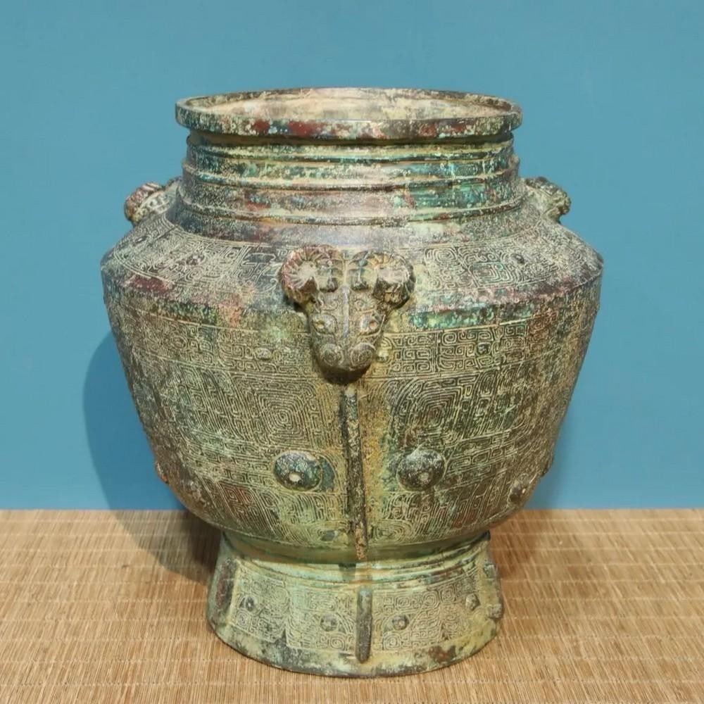 Antique Chinese Bronze Three-Sheep Jar Ornament: Antique Chinese Bronze Three-Sheep Jar Ornament This rare handcrafted bronze jar showcases three intricately detailed sheep motifs, symbolizing harmony, prosperity, and good fortune in Chinese cultur