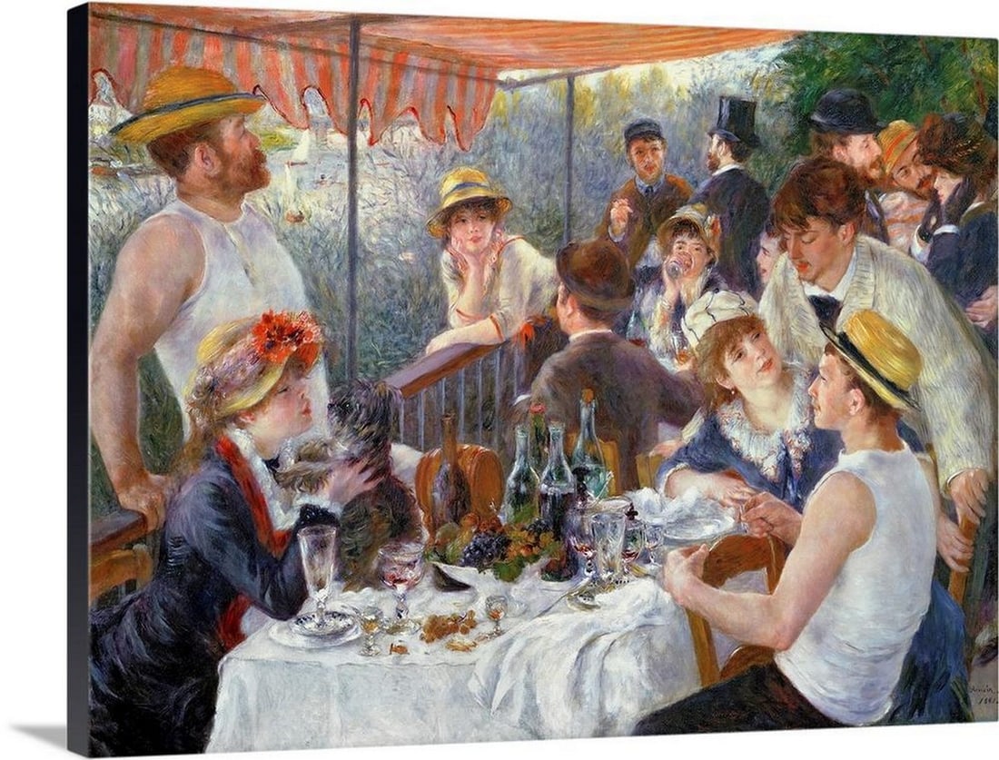 The Luncheon of the Boating Party, 1881 – Canvas Reproduction by Pierre-Auguste Renoir: The Luncheon of the Boating Party, 1881 – Canvas Reproduction by Pierre-Auguste Renoir This canvas reproduction presents Renoir’s celebrated 1881 scene of friends gathered for a leisurely outdoo