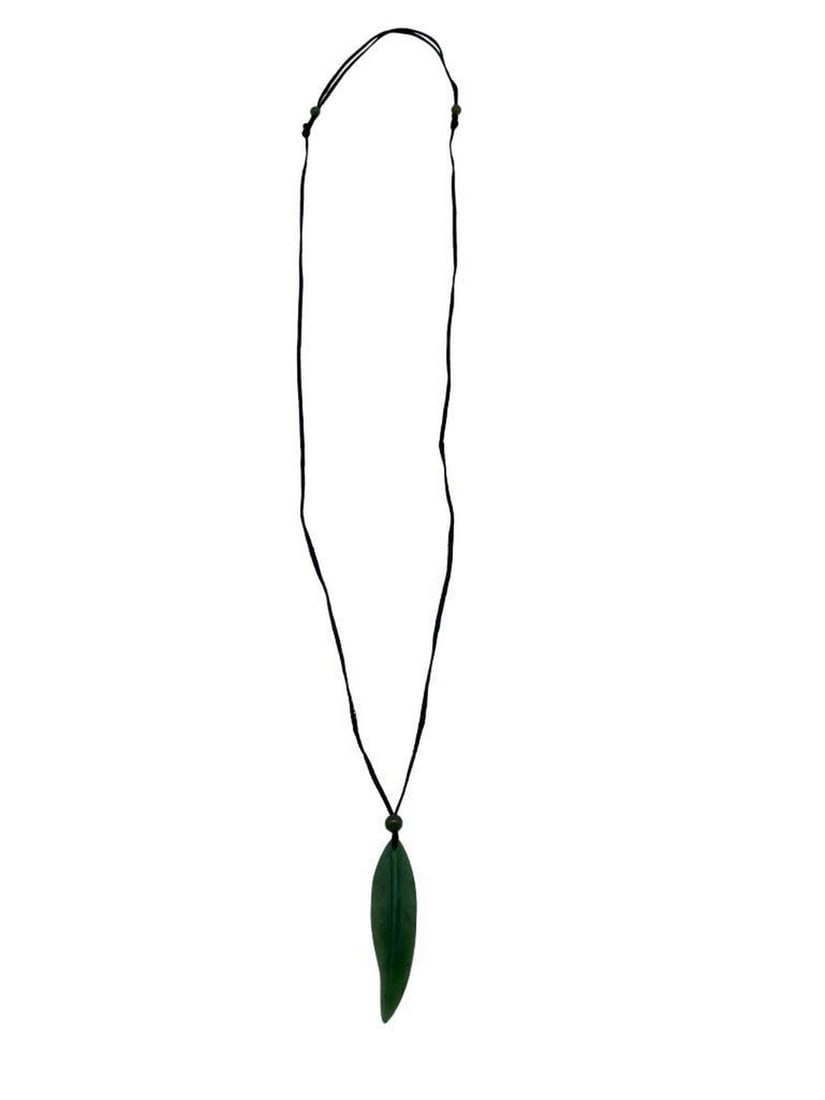 Jade Leaf Pendant Necklace - 3