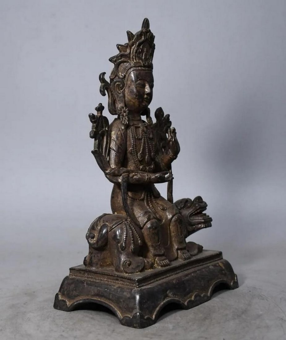 Pure Copper Manjusri Bodhisattva Statue - 2
