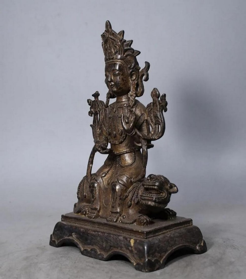 Pure Copper Manjusri Bodhisattva Statue - 3