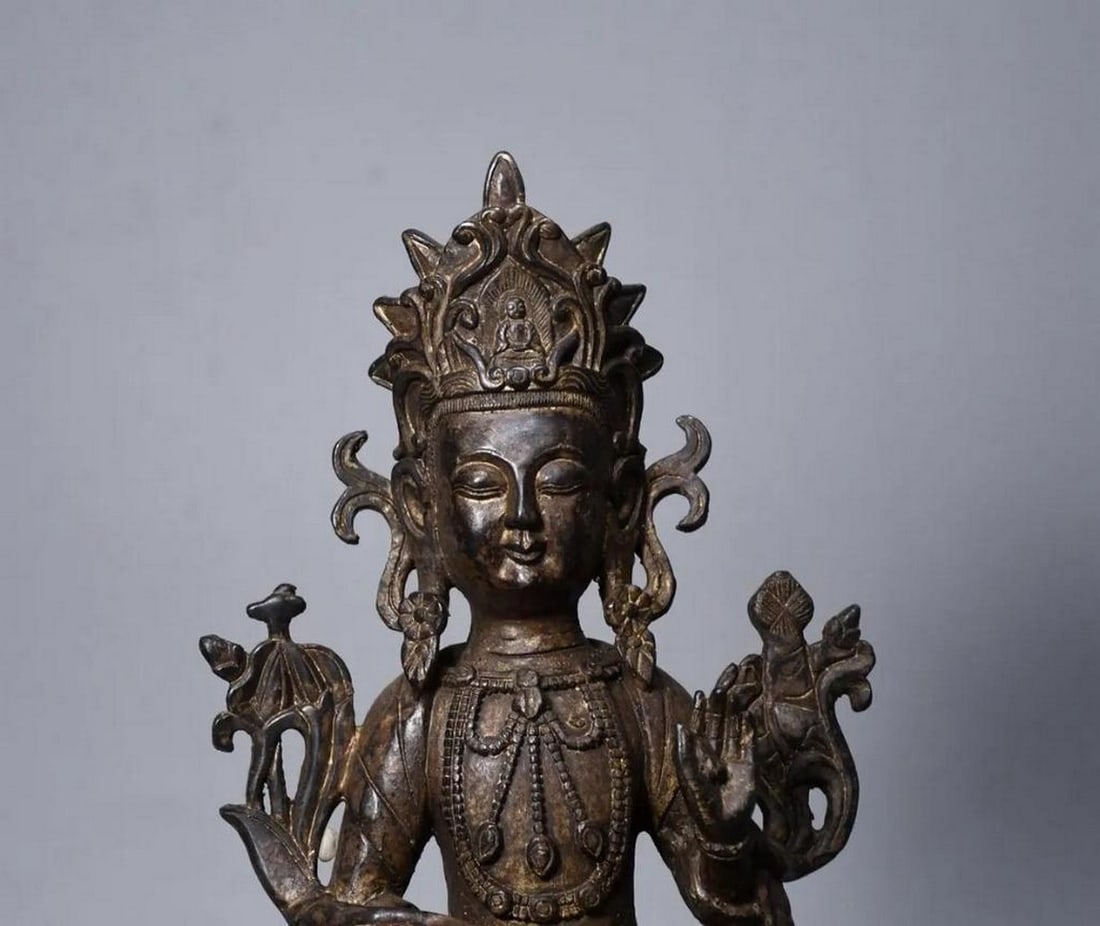 Pure Copper Manjusri Bodhisattva Statue - 4