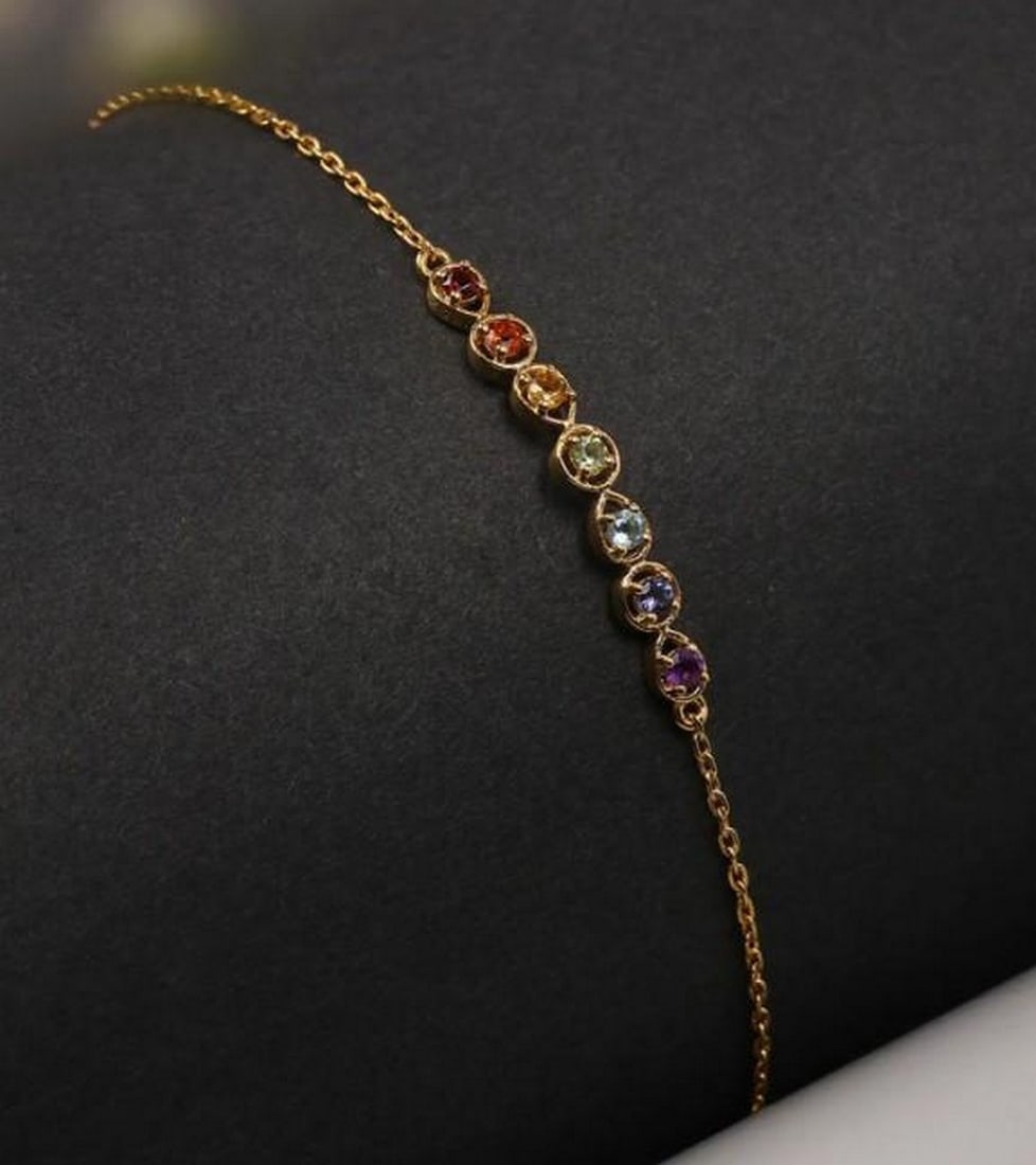 Rainbow Orbit Gemstone Bracelet - 4