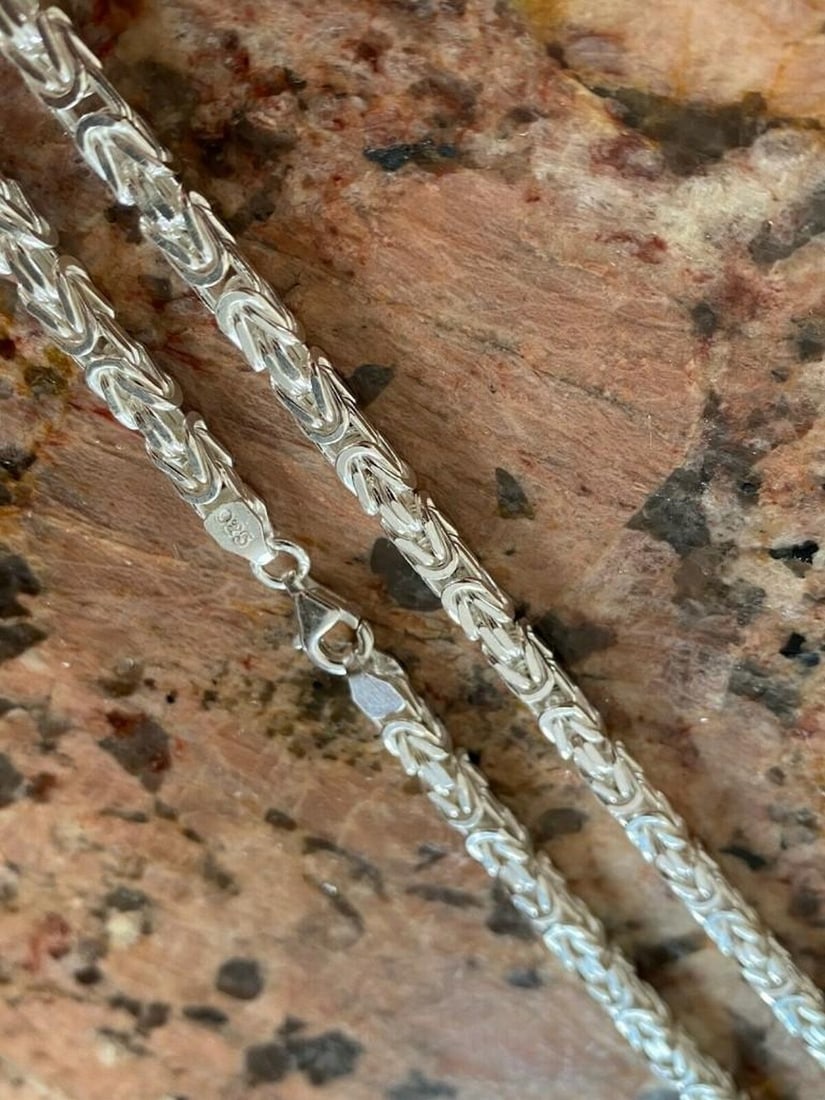 REAL Solid .925 Sterling Silver Byzantine Rope Chain - 2