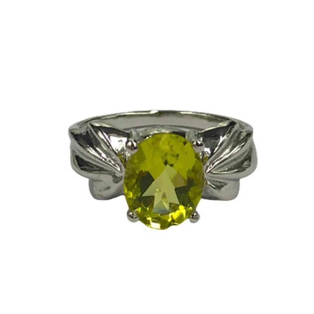 Sterling Silver Lemon Quartz Stone Ring - 2