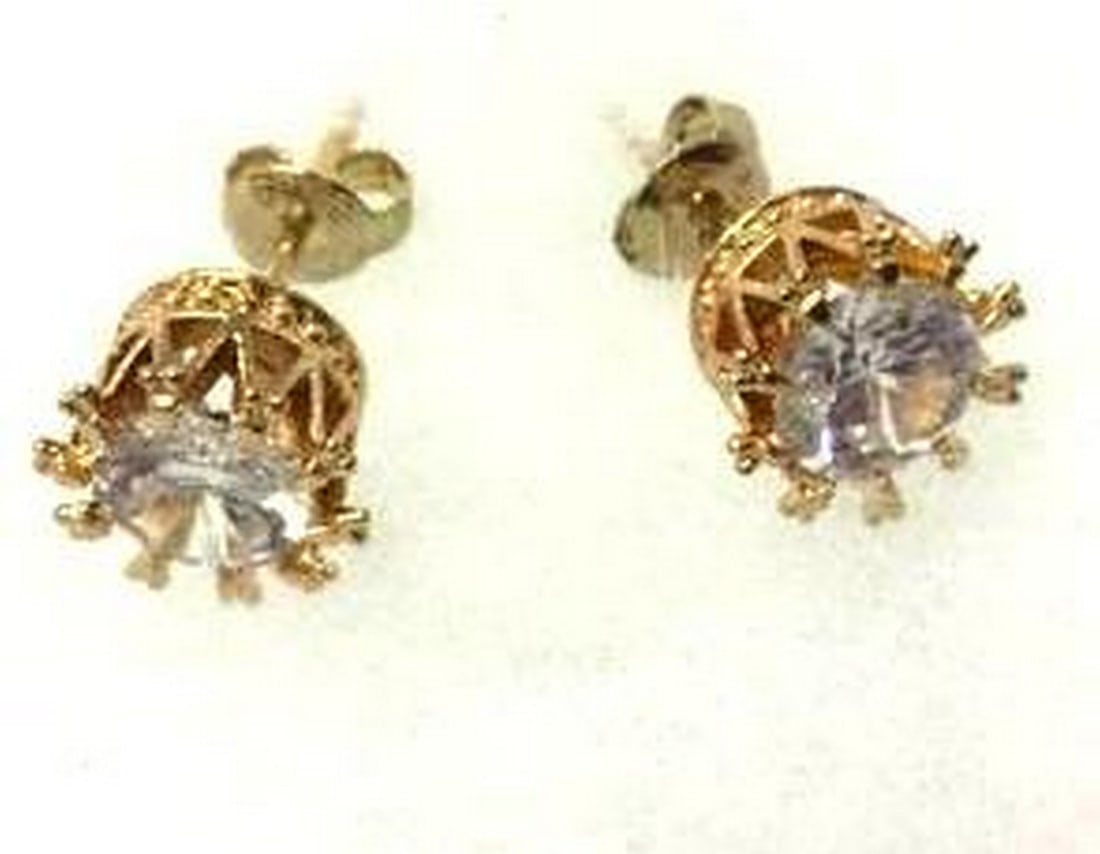 Wedding Stud Earrings 18 Karat Gold Plated (1 of 2)
